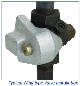 wing valve lock for gas and water utilities installed on service valve