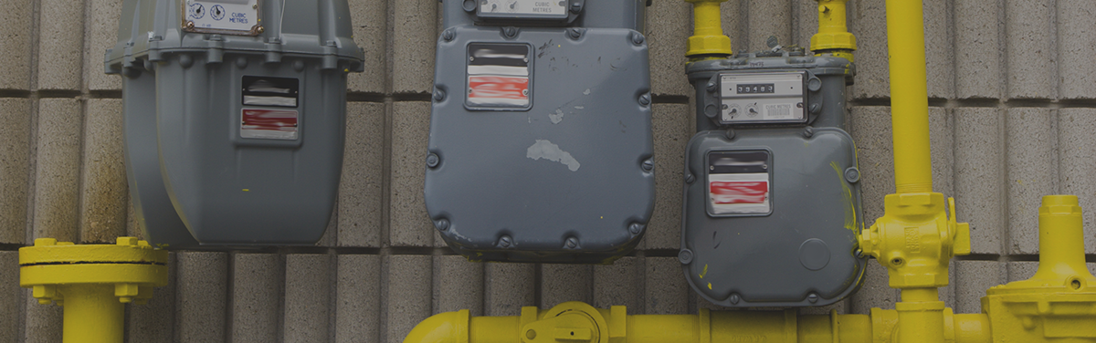 gas meters and pipes on a commercial property